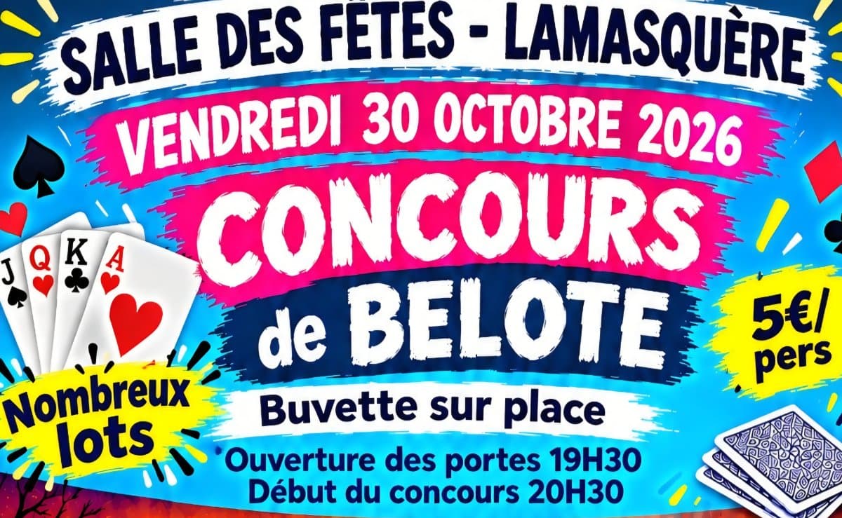 Affiche Concours Belote Lamasquère