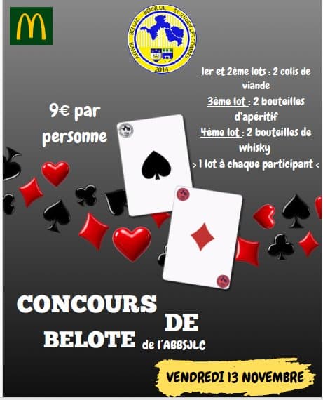 Affiche CONCOURS DE BELOTE ABBSJLC