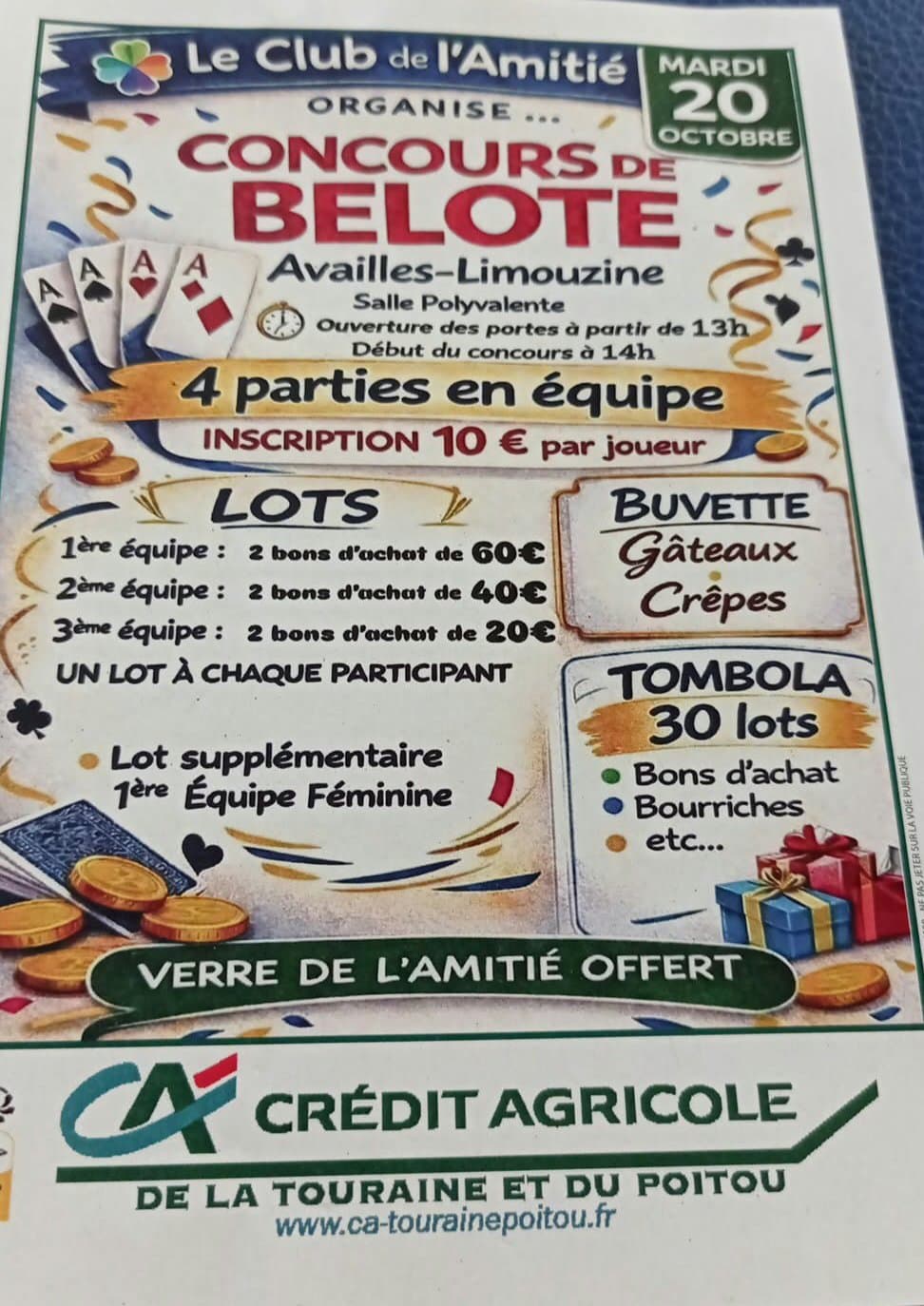 Affiche Concours de belote Availles Limouzine