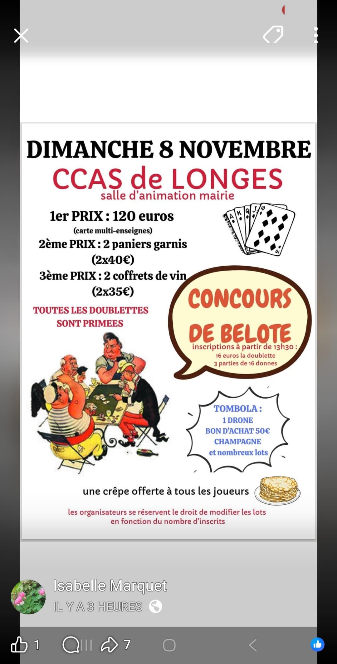 Affiche Concours de Belote  CCAS