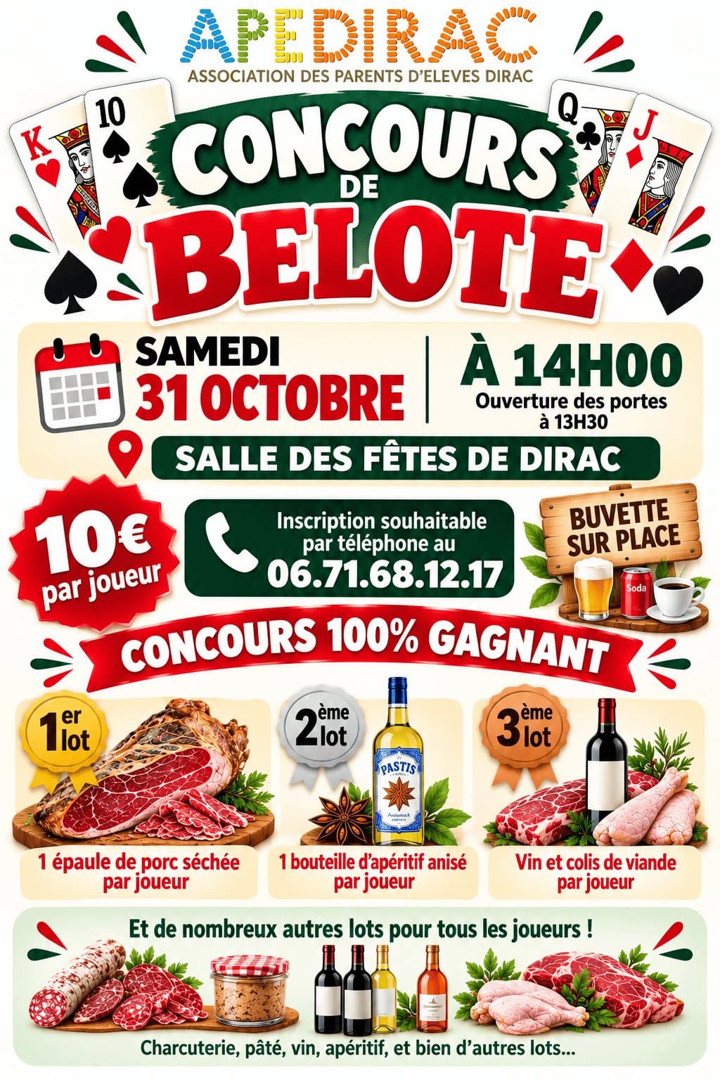 Affiche Concours de belote