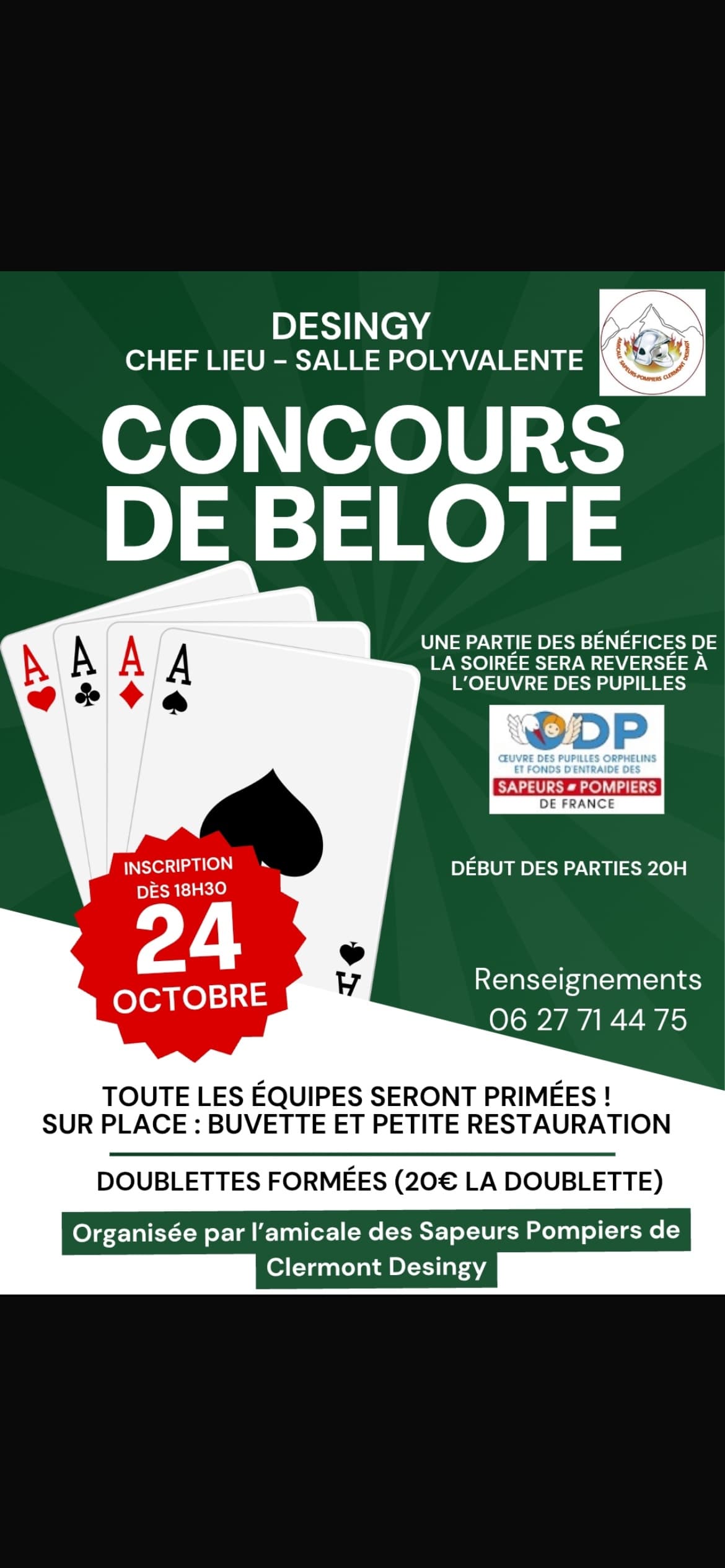 Affiche Concours de belote en doublette formée