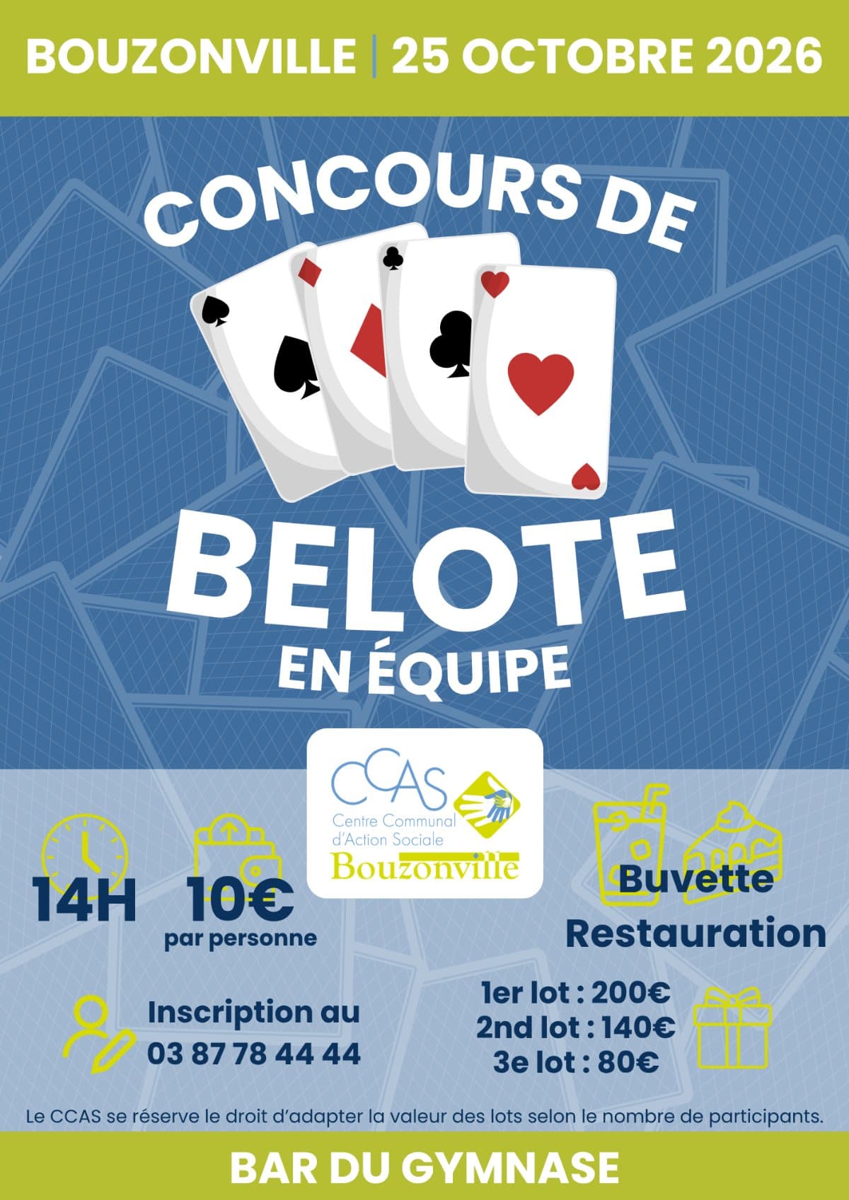 Affiche Concours de belote en équipe