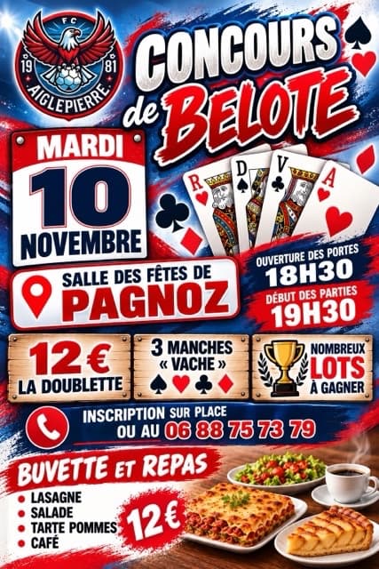 Affiche Concours de belote FCA