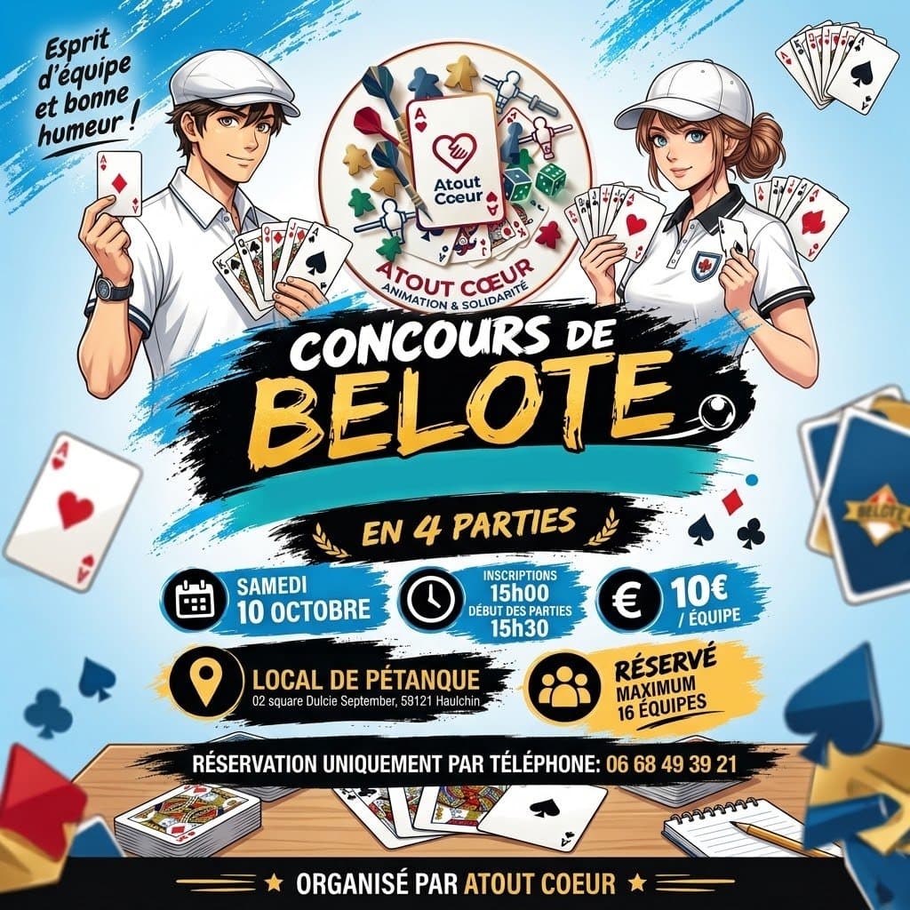 Affiche Concours de belote Haulchin