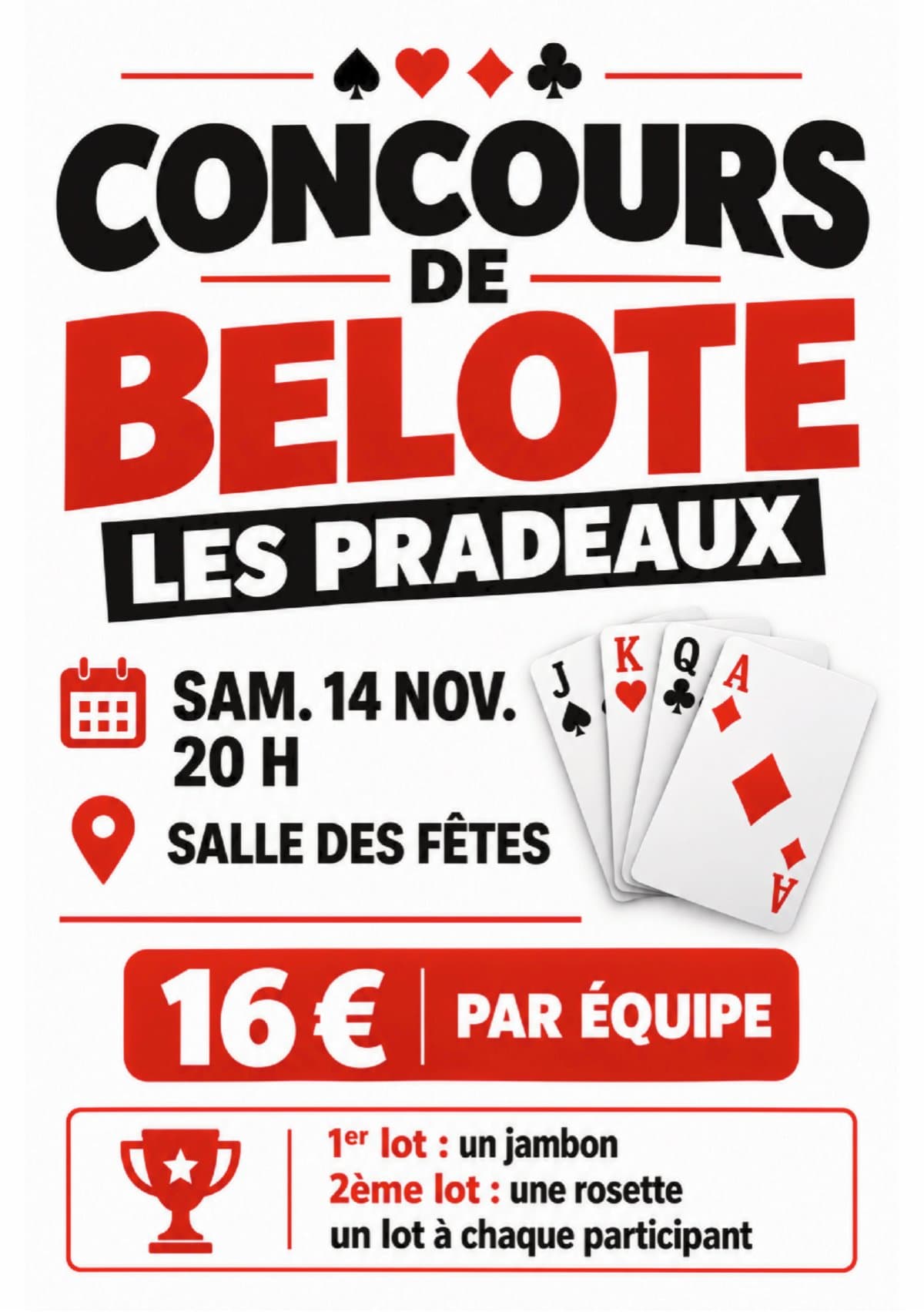 Affiche Concours de belote