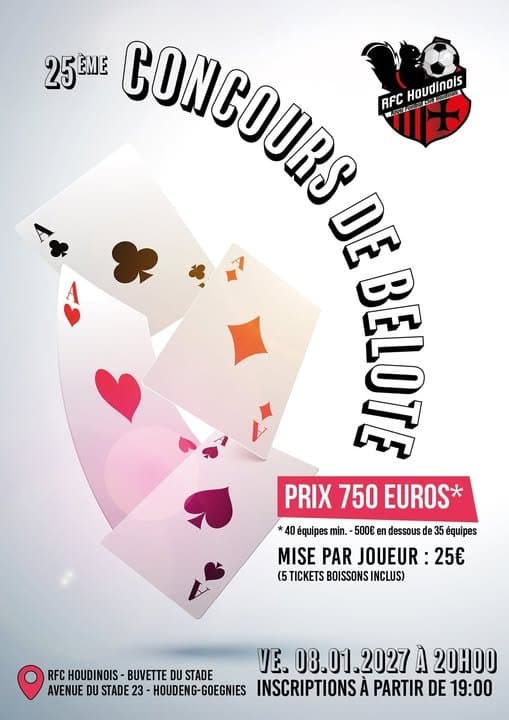 Affiche concours de belote montée à Alès
