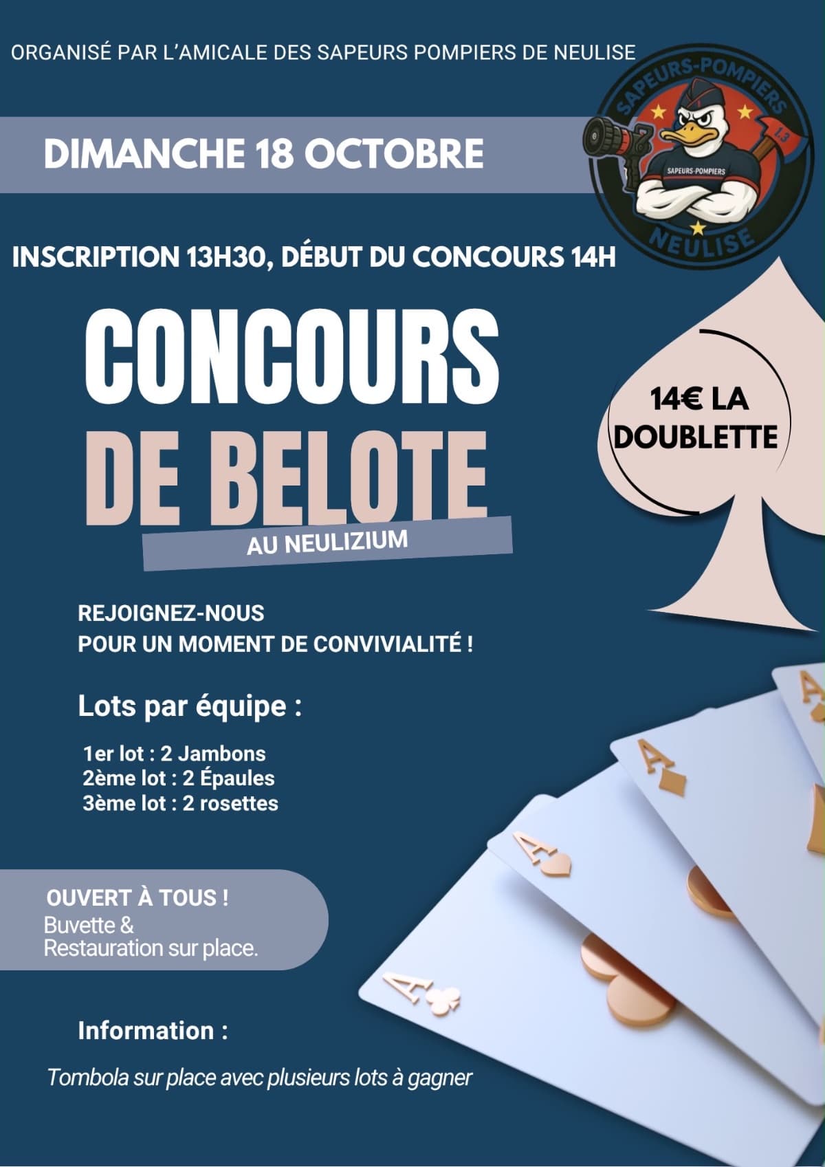 Affiche Concours de belote Neulise