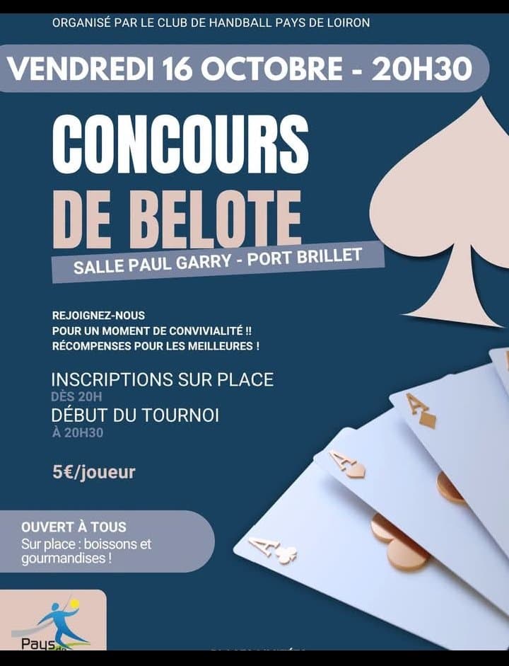 Affiche Concours de belote pays de Loiron