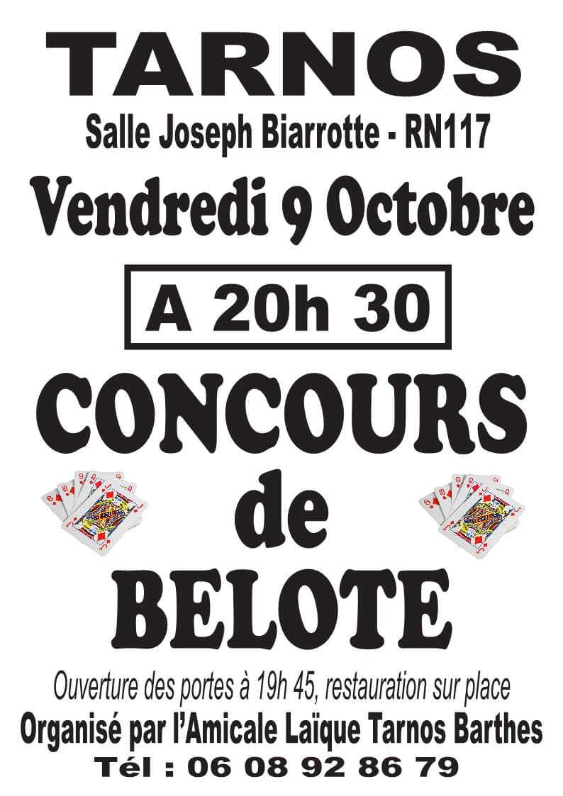 Affiche Concours de belote
