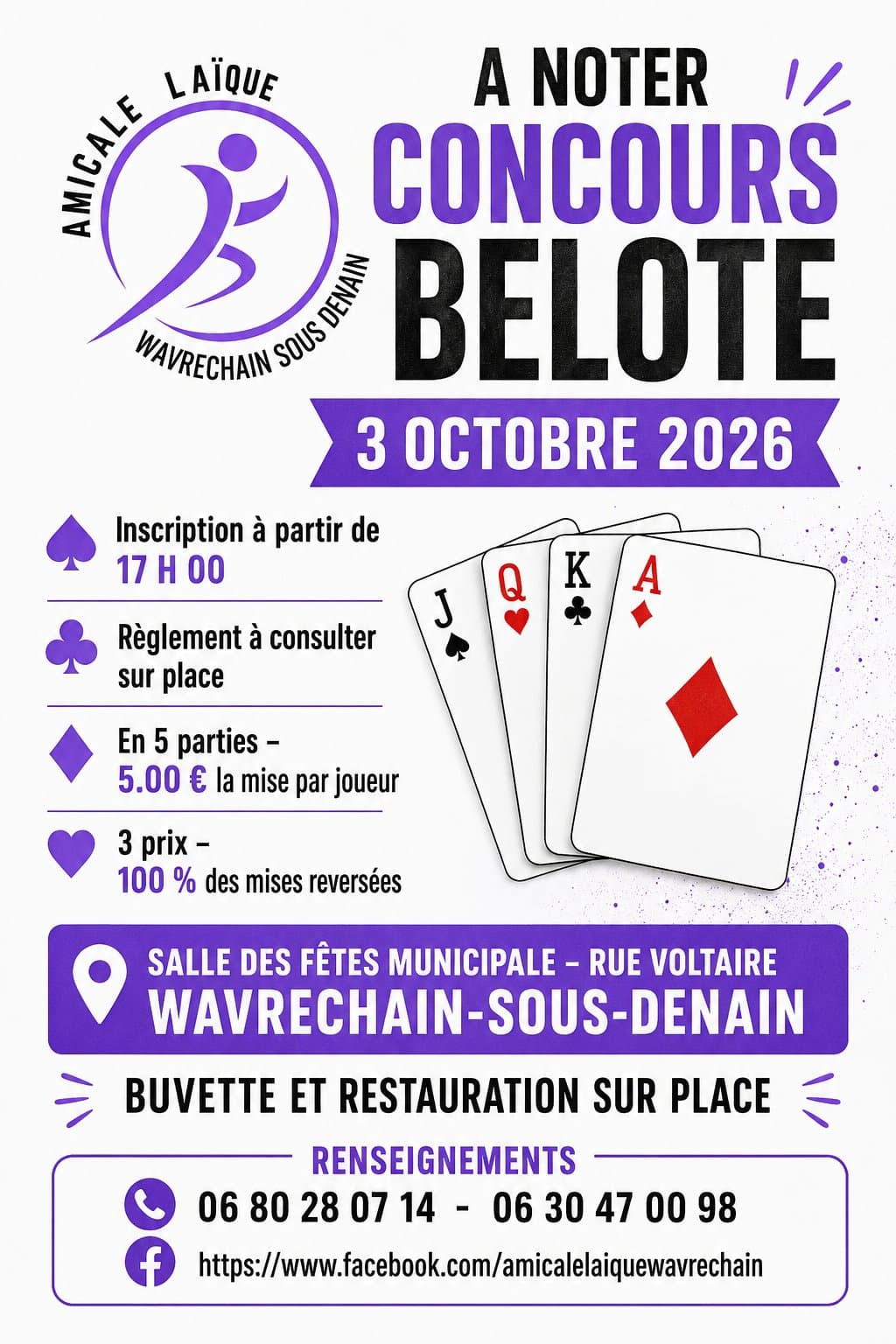 Affiche Concours de belote
