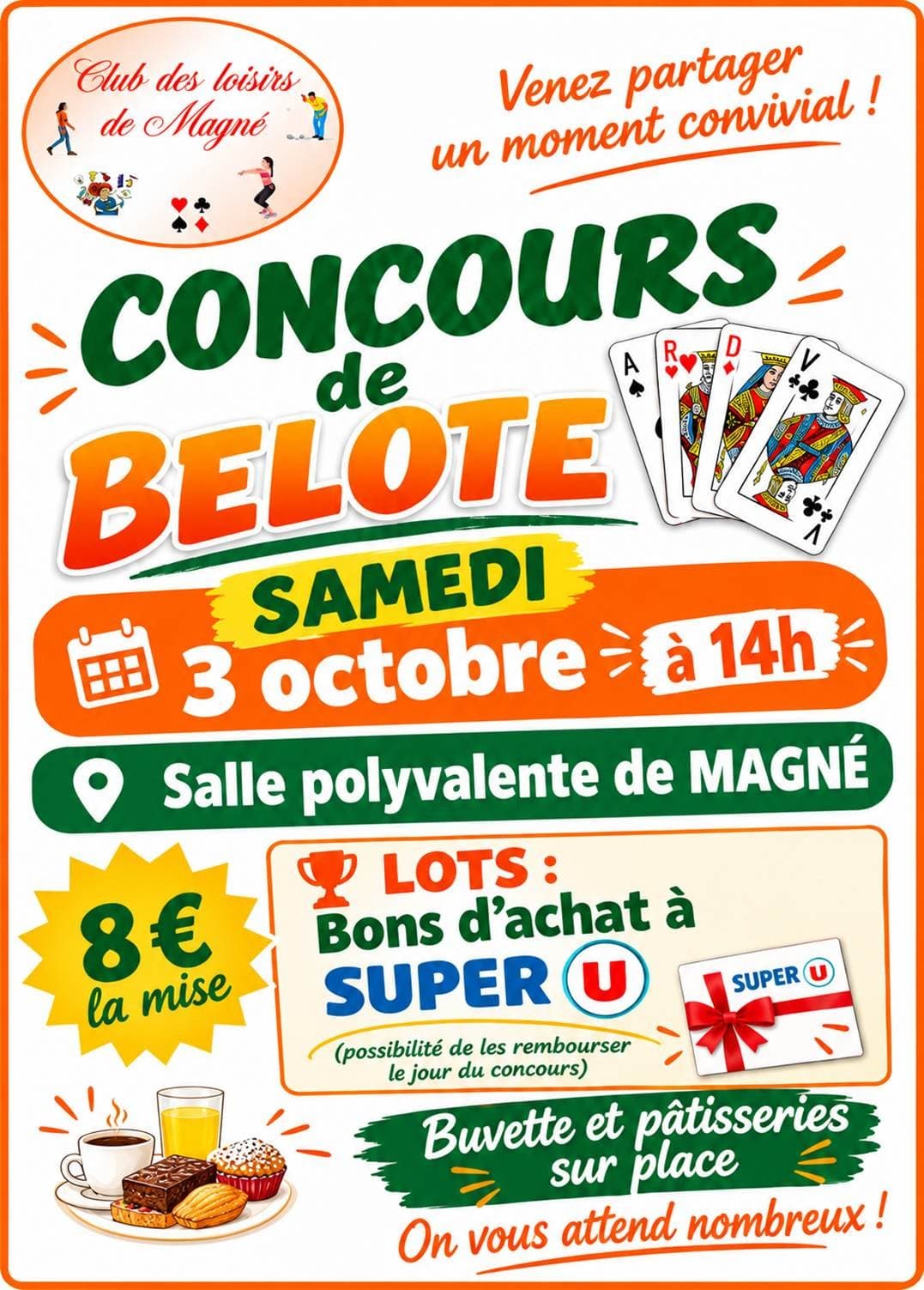 Affiche Cours de belote de Magné
