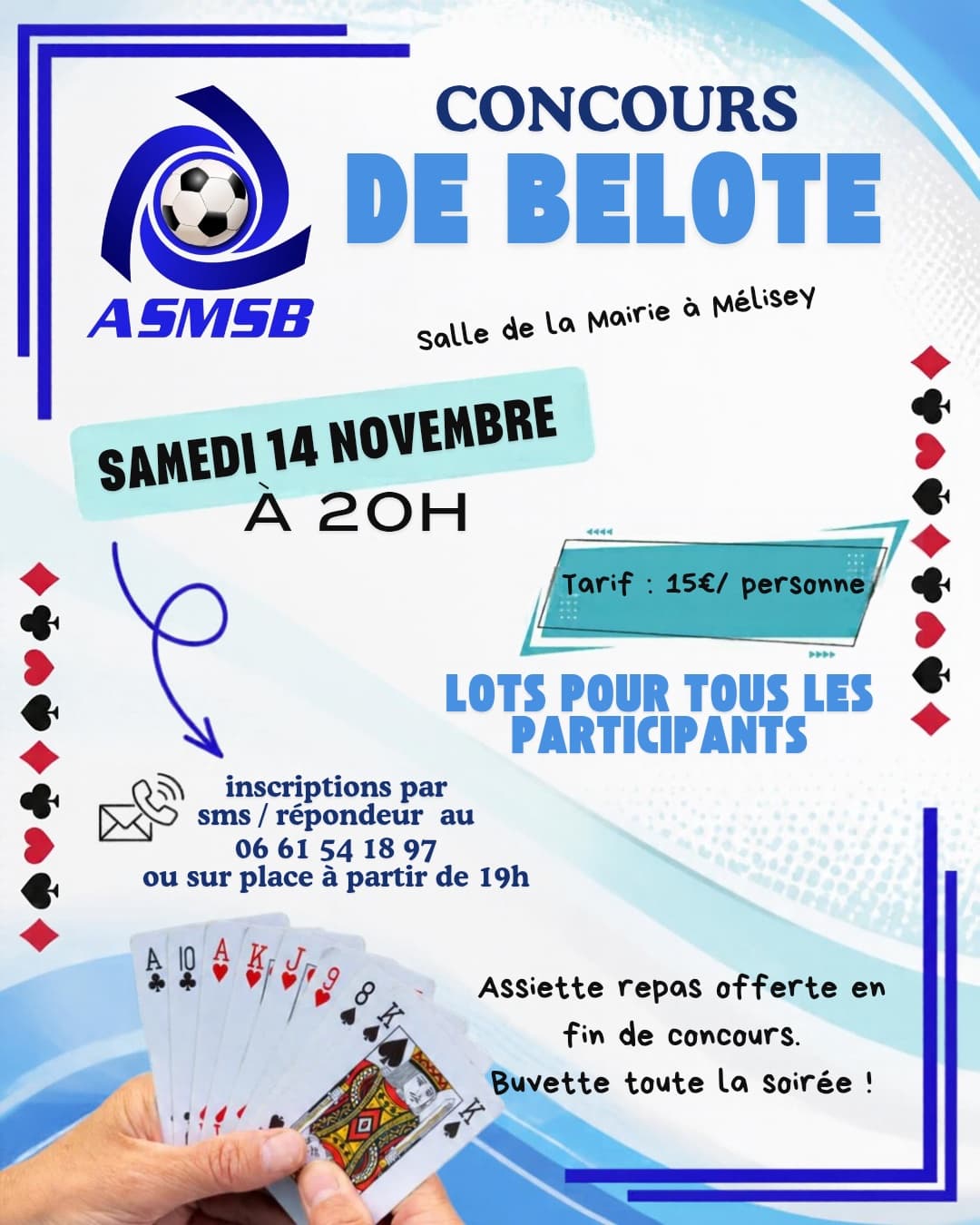 Affiche Concours Belote de l'AS Mélisey St Barthelemy