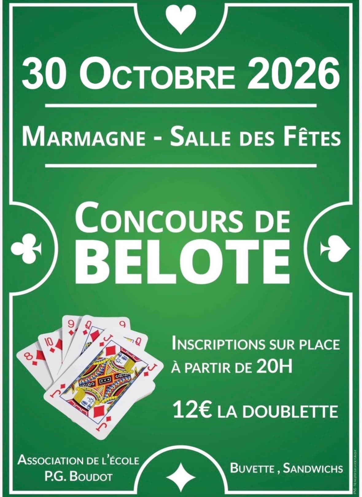 Affiche Concours belote Marmagne (71)