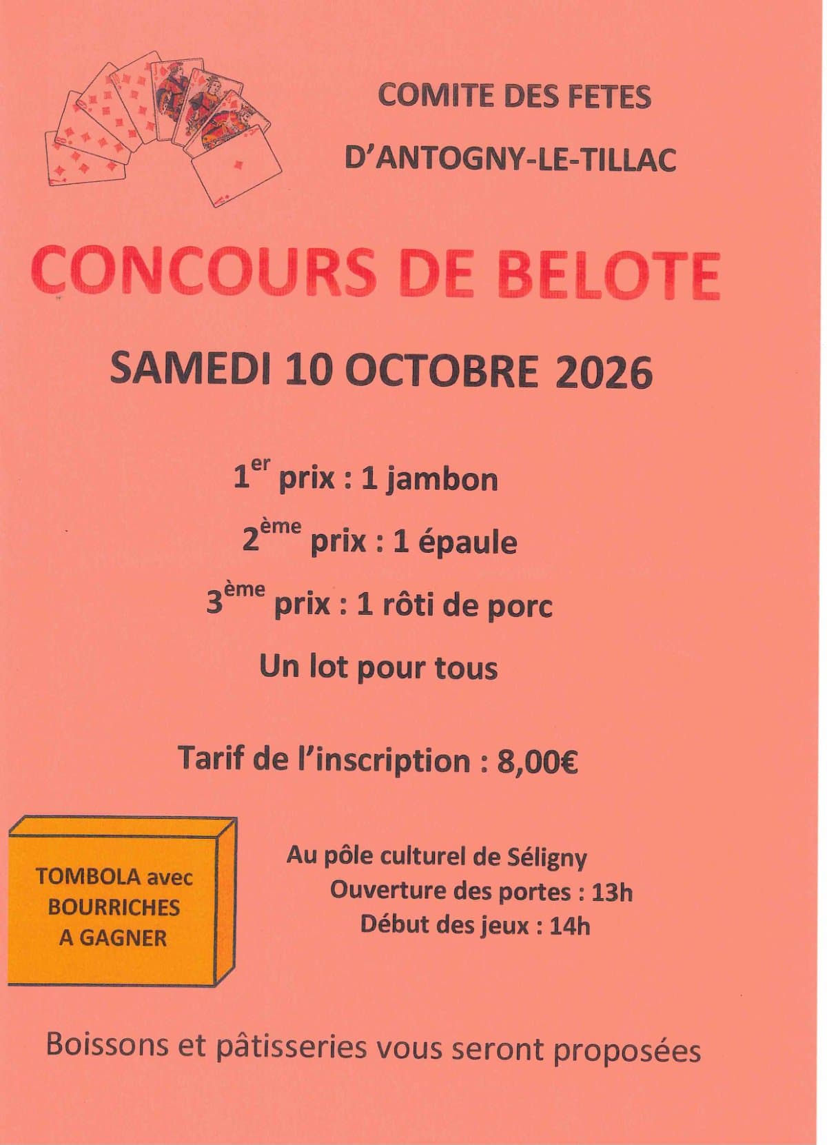 Affiche Concours de belote