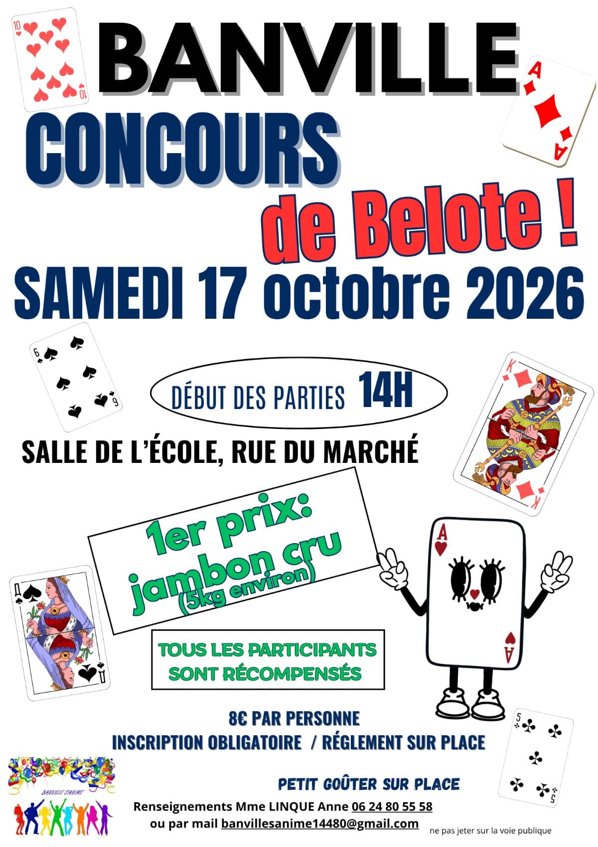 Affiche Concours de belote Banville
