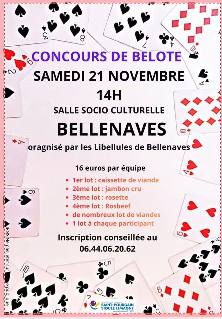 Affiche Concours de belote