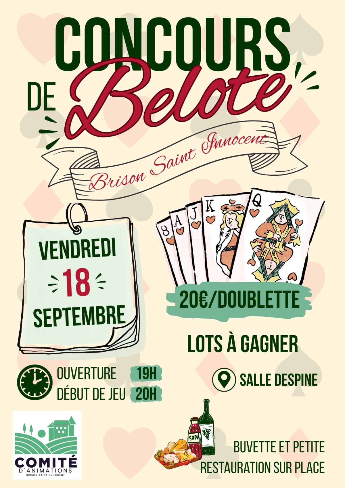 Affiche Concours de belote