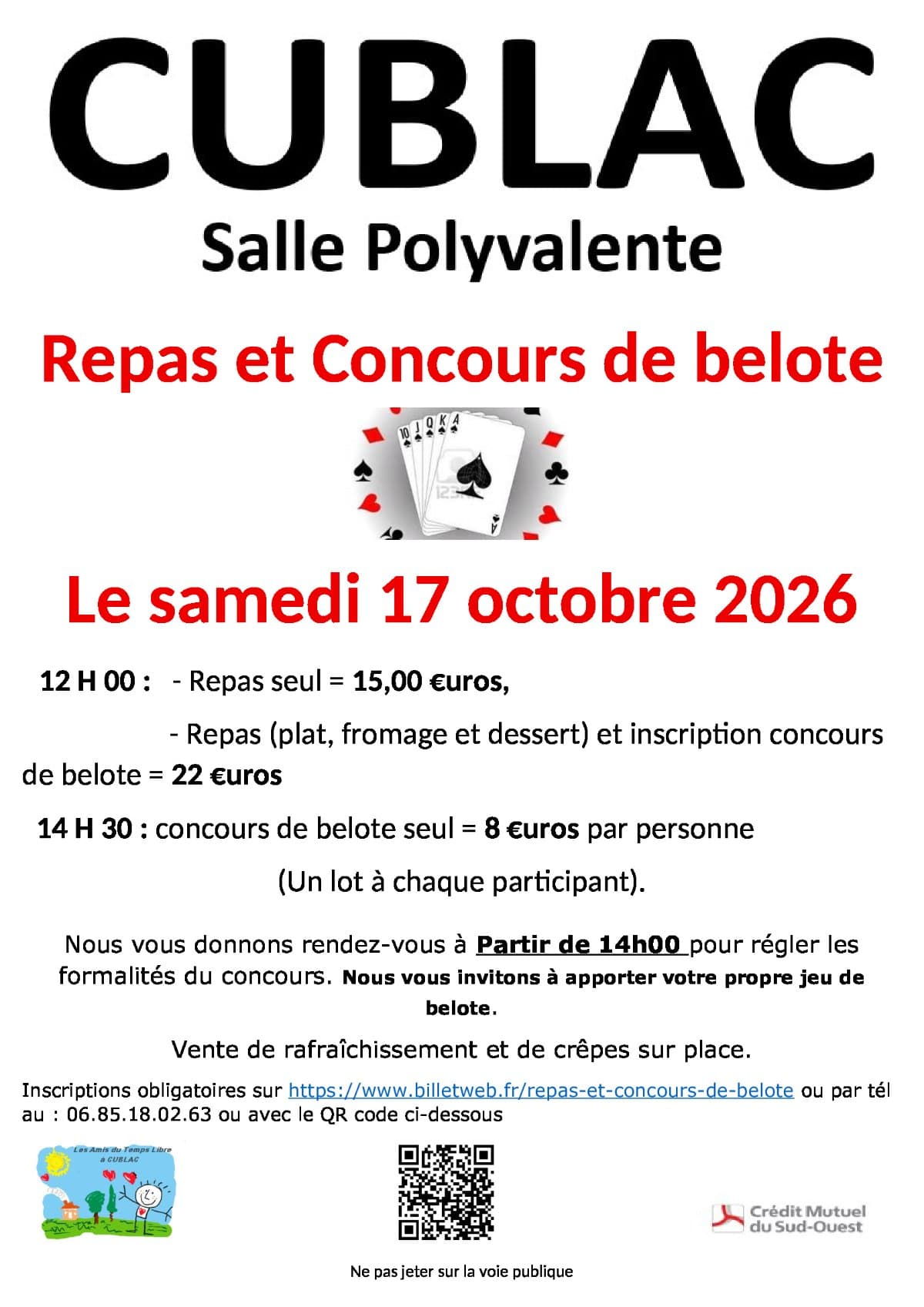 Affiche Concours de Belote