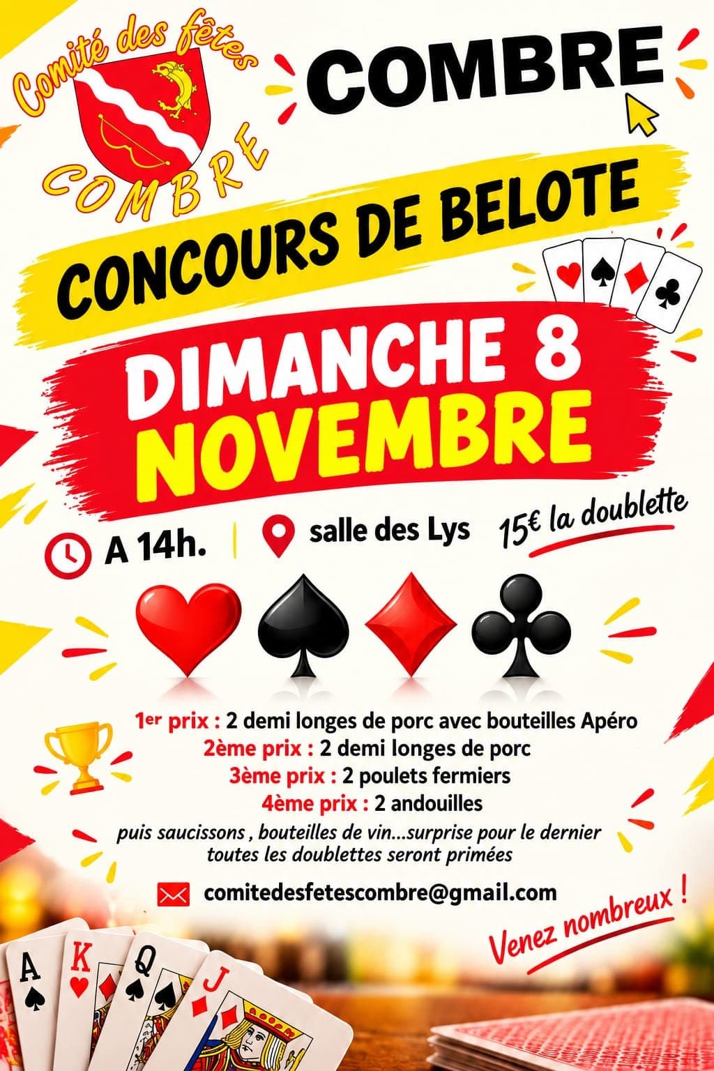 Affiche Concours de belote de Combre 42