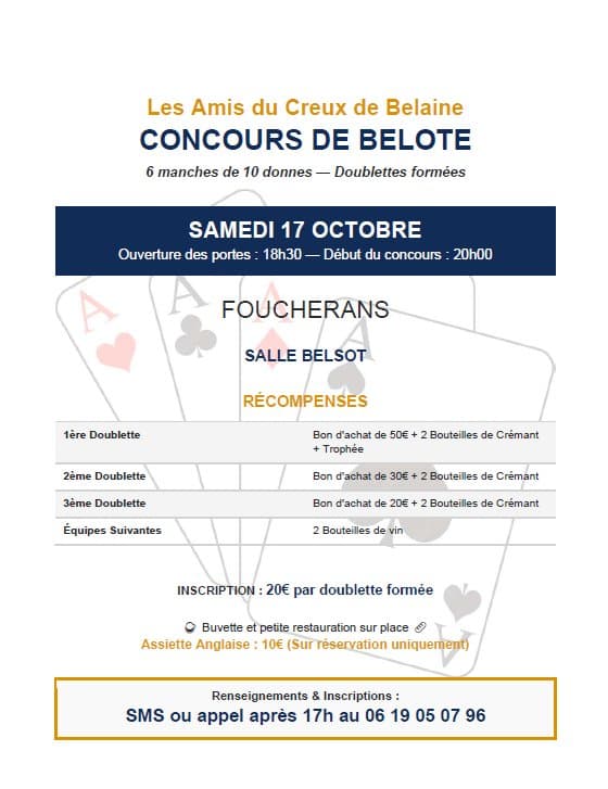 Affiche Concours de belote de FOUCHERANS