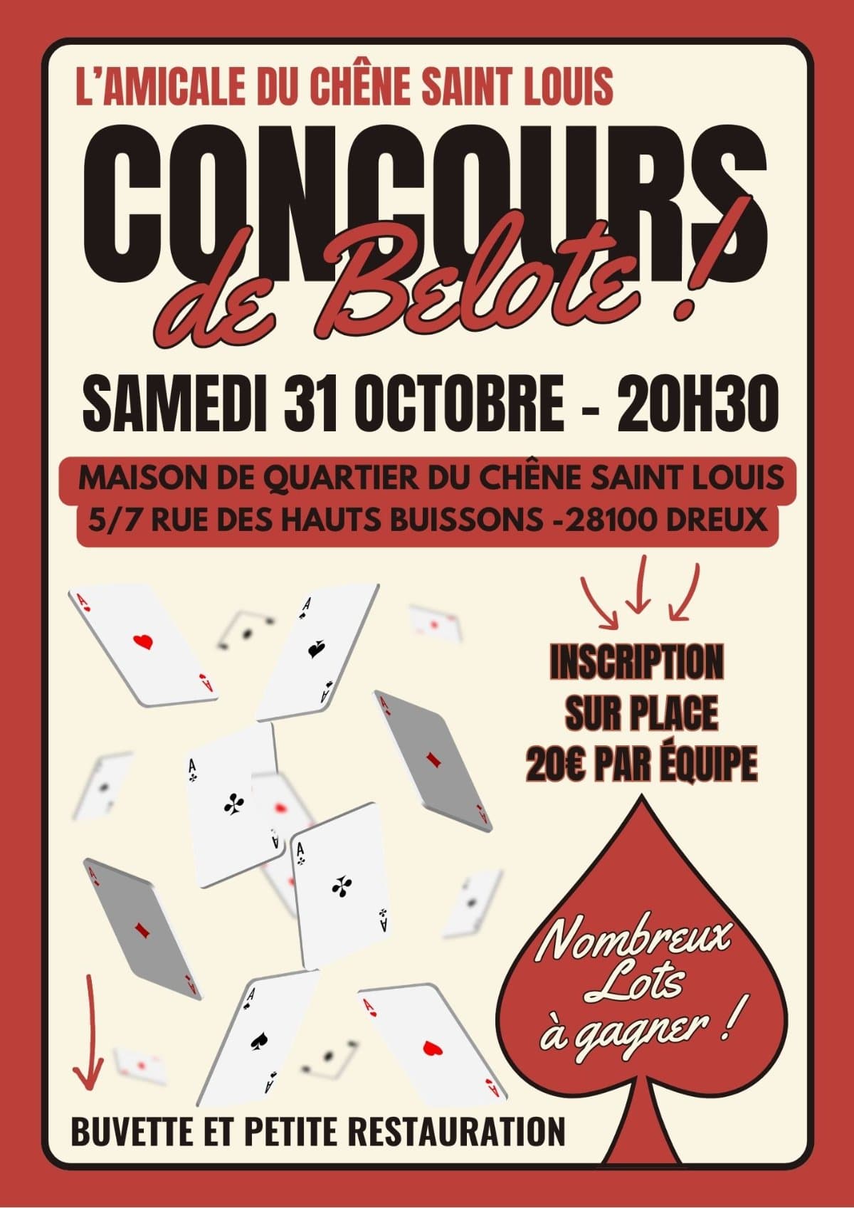 Affiche Concours de Belote