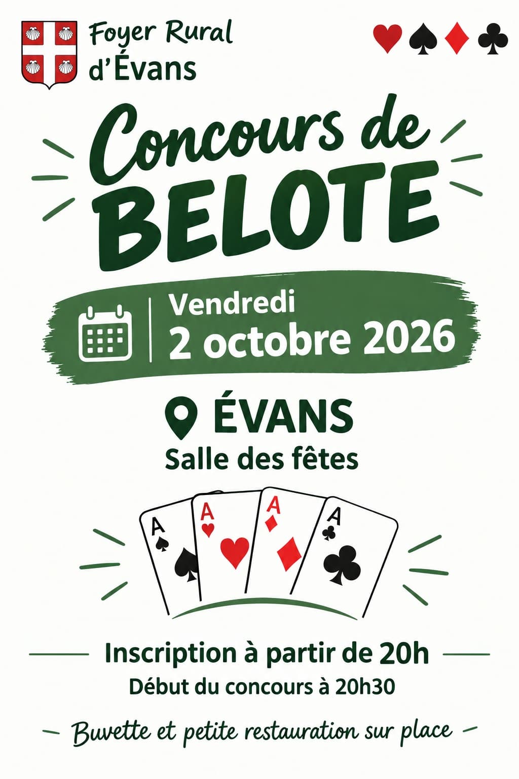 Affiche Concours de belote