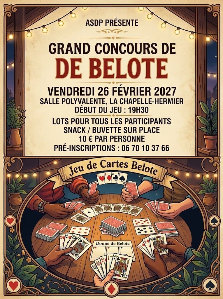 Affiche Concours de belote