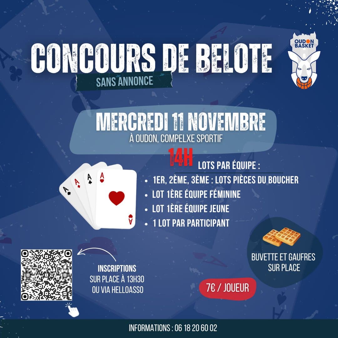 Affiche Concours de Belote Oudon