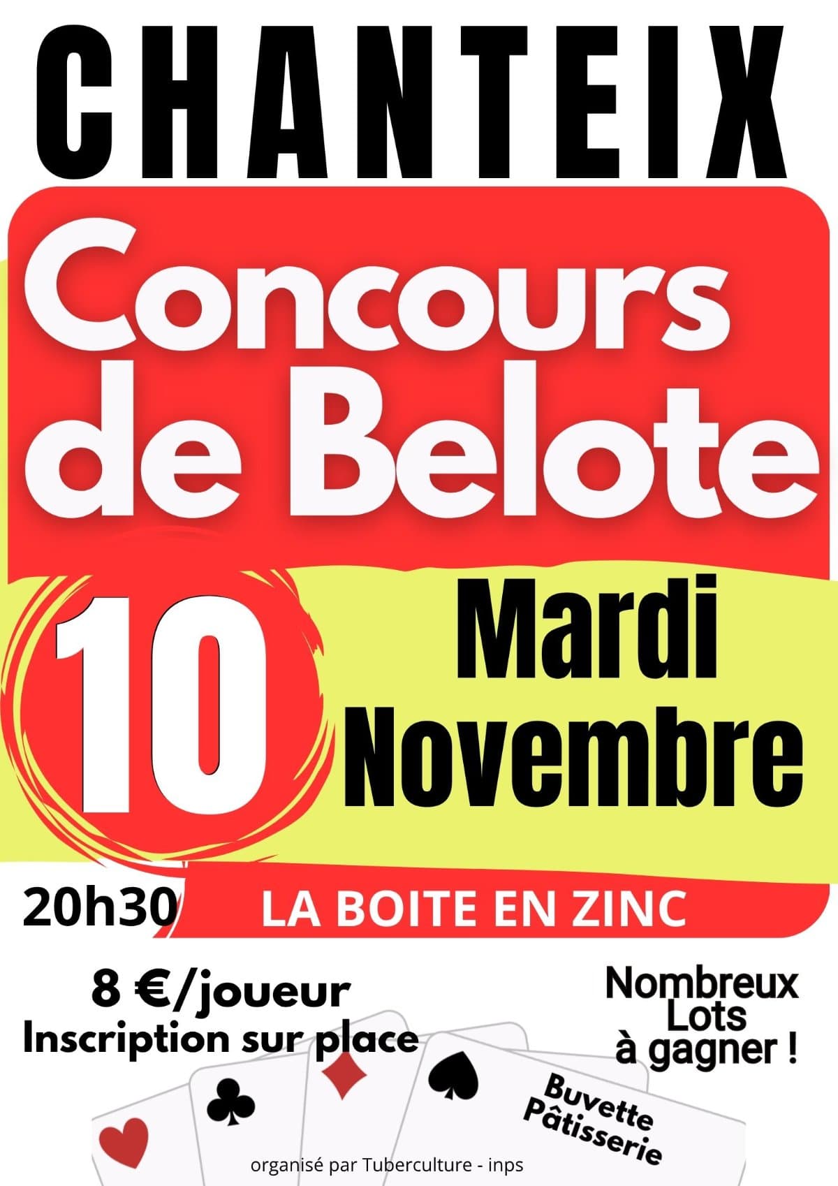 Affiche concours de belote par équipe
