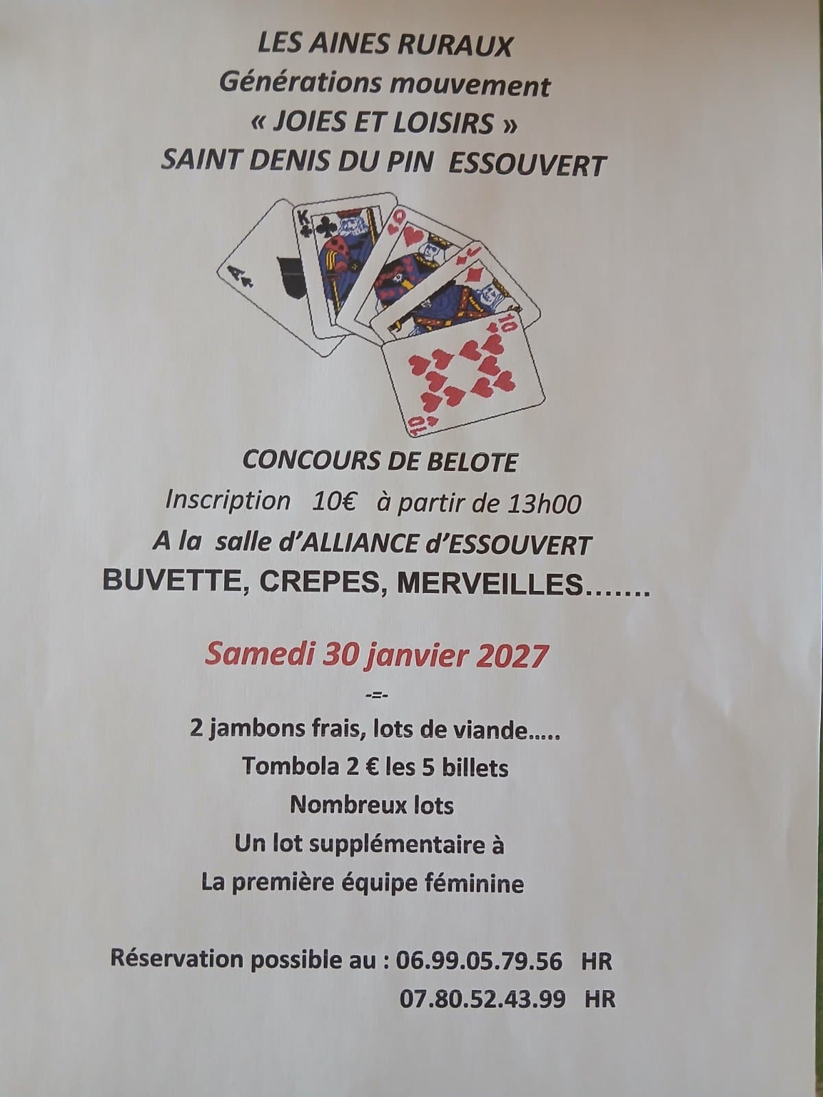 Affiche Concours de belote