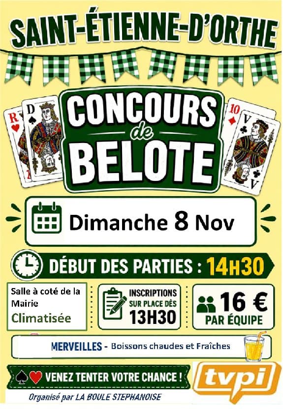 Affiche Concours de Belote