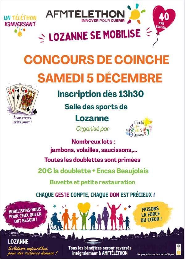 Affiche Concours de coinche au profit du Téléthon
