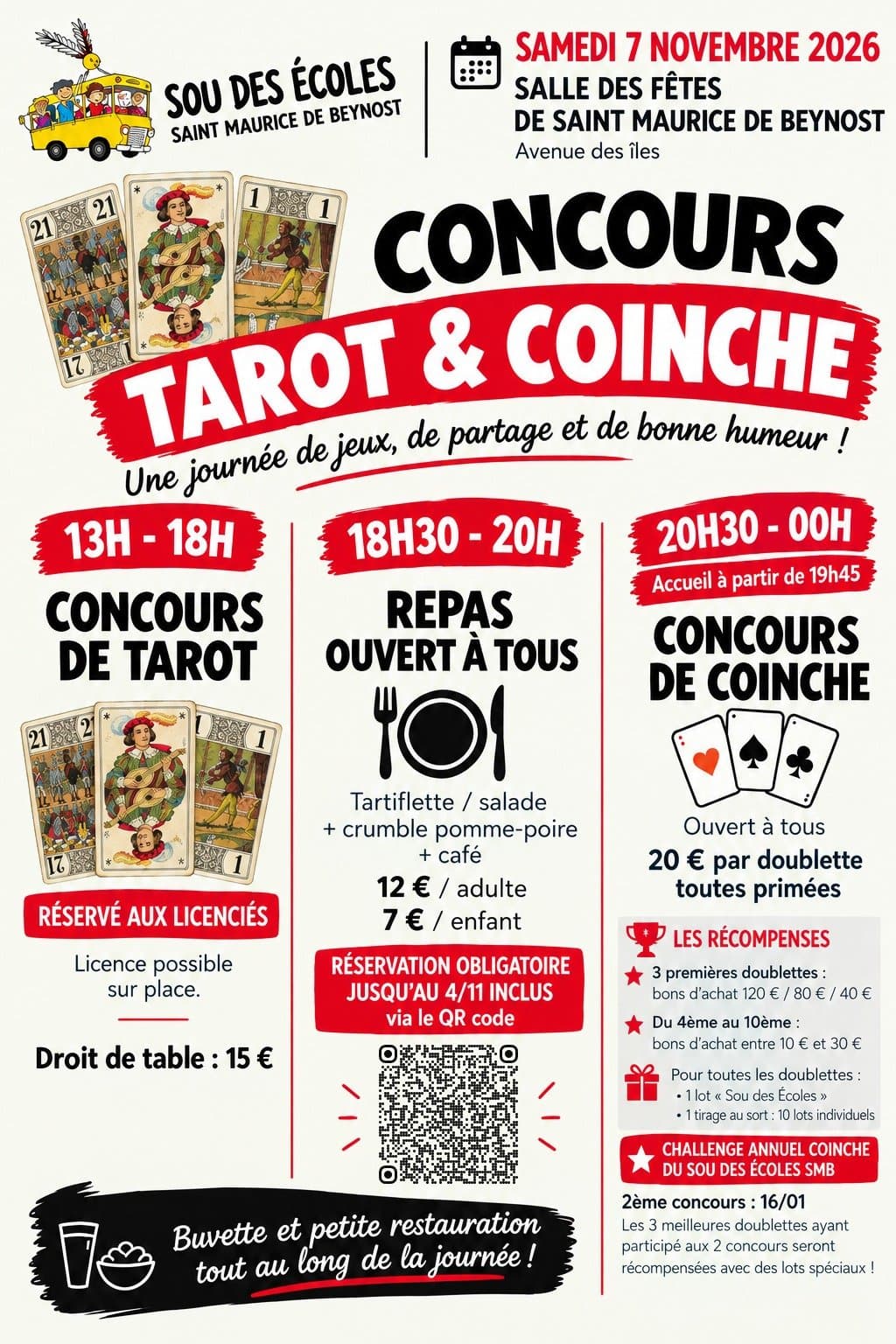 Affiche Concours de coinche Saint Maurice de Beynost