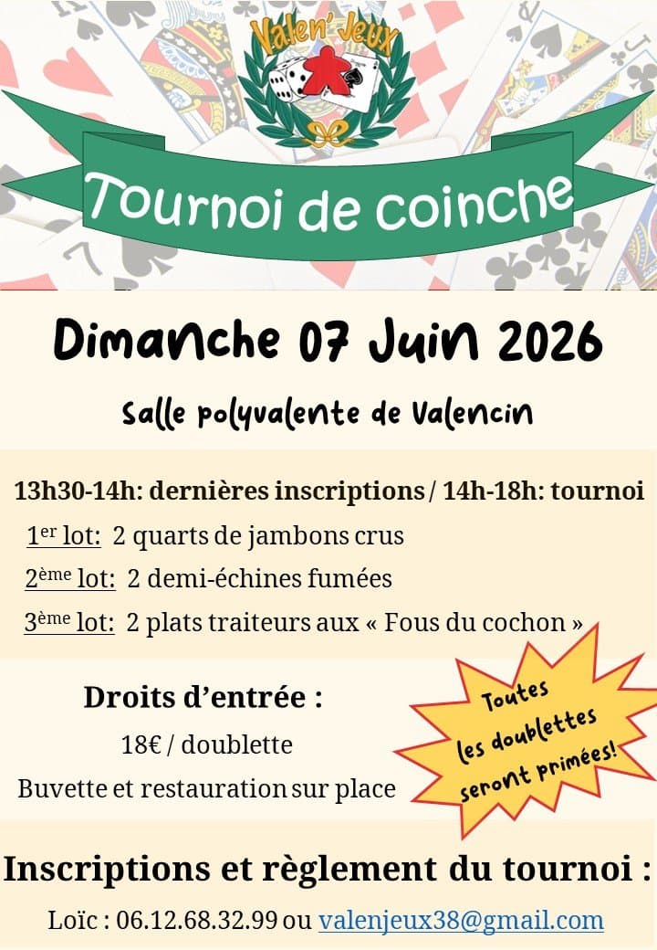 Affiche Tournoi de coinche - Valencin